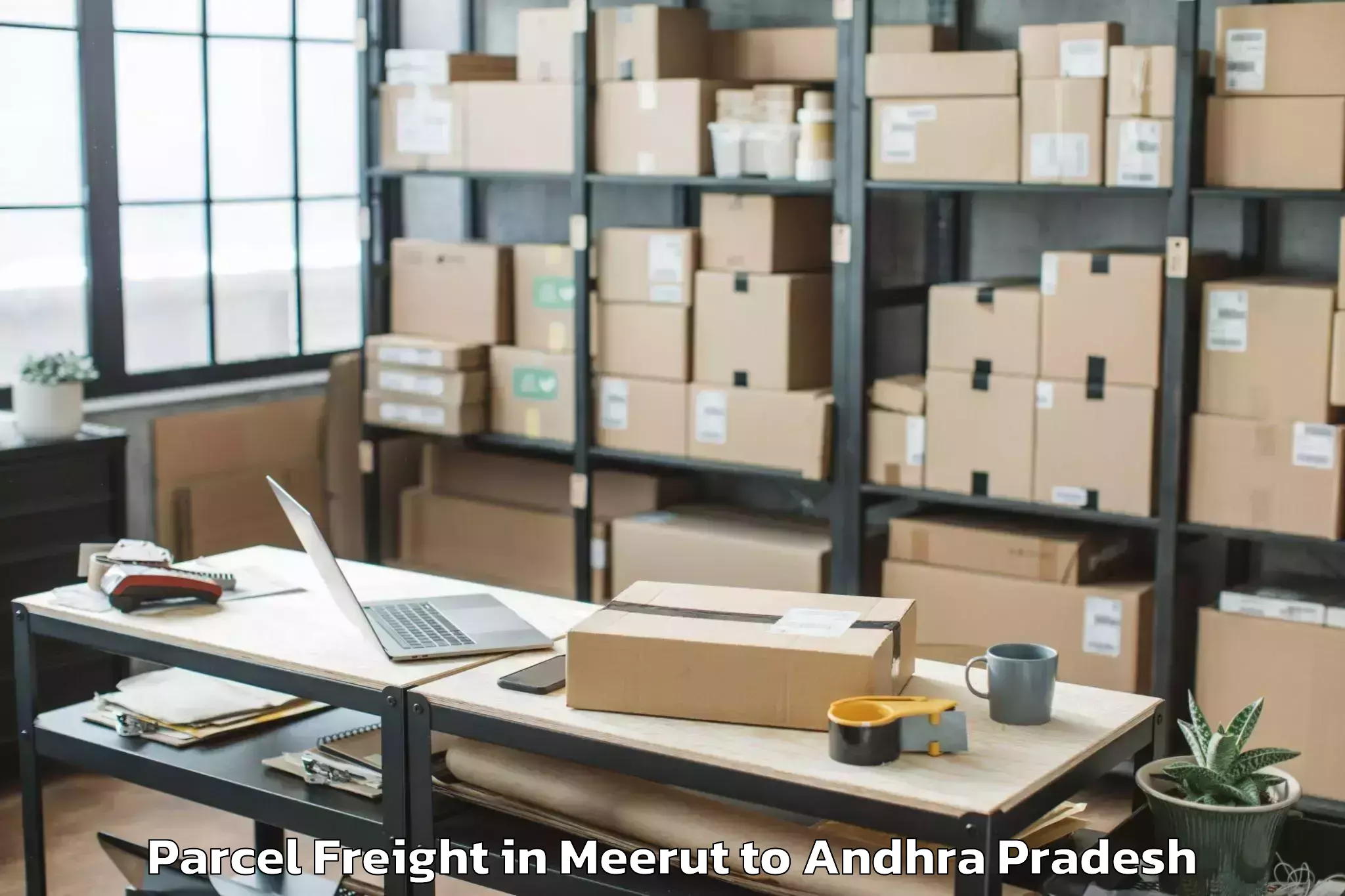 Easy Meerut to Vemuru Parcel Freight Booking